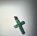 Croix Impériale – Silver Cross with Emeralds and Diamond Outline | Fabi Luxury Jewelry