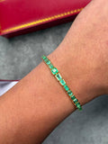 L’Étreinte Émeraude - Gold Emerald Beaded Unisex Bracelet | Luxury Jewelry by Fabi Luxury Jewelry
