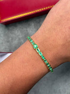 L’Étreinte Émeraude - Gold Emerald Beaded Unisex Bracelet | Luxury Jewelry by Fabi Luxury Jewelry